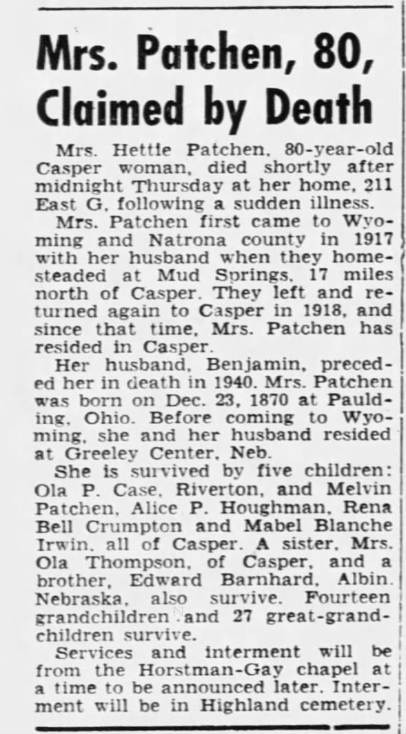 Clipping from Casper Star-Tribune